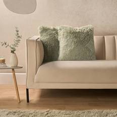 Cushion Covers on sale Sienna 2 Pack Fluffy Covers 45 x 45 cm Sage Cushion Cover Green (45x45cm)