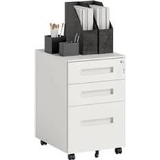 White Storage Cabinets Vinsetto Lockable Mobile Filing 39 x 48 x 60 cm White Storage Cabinet