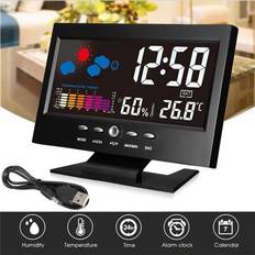 Alarm Clocks Winwin LCD Screen Digital Backlight Snooze Alarm Clock Black