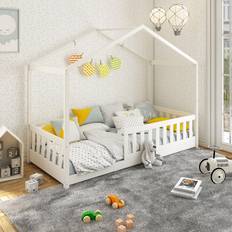 Froya Solid Wood Grow-with-Me House Bed White