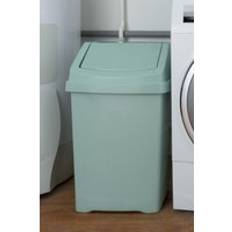 Cleaning Equipment & Cleaning Agents Wham High Grade 50l Plastic Flip Top 50Lt Small Waste Bin - Green 13.21gal