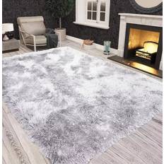 Shaggy Rugs UK Non Slip Extra Large Sparkle Living Room Carpet - White/Black White