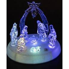 Natural Christmas Decorations Shatchi Christmas Pre-Lit LED Musical Nativity Set 20 cm Decoration