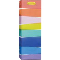 Jam Paper Vivid Rainbow Wine Gift Bags 3/Pack