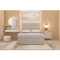 Somnior Chambery Tweed Fabric Hybrid Pocket Sprung Orthopaedic Divan Bed Set with Upholstered Headboard