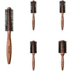 TEK Mahogany Round Hair Brush with Reinforced Wild Boar Bristles