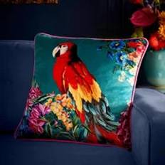 Velvet Complete Decoration Pillows Laurence Llewelyn-Bowen Polly Amorous Velvet Soft Touch Filled Cushion 43cm x 43cm Teal Complete Decoration Pillows