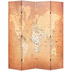 Yellow Room Dividers Berkfield Home Folding 160 x 170 cm World Map Yellow Room Divider