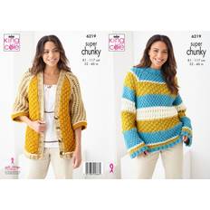 Garn & Håndarbejdsudstyr King Cole Knitting Pattern Super Chunky Sweater 6219