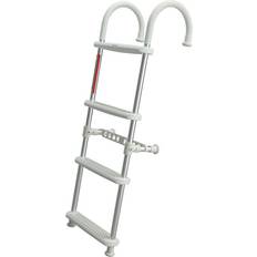 Boat Ladder West Marine 4-Step Gunwale-Mount Boarding Ladder 11 in Hook White Steps