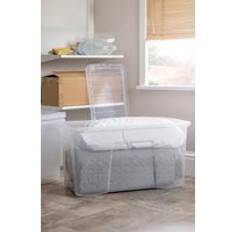 Wham Crystal 3x 110L Stackable Plastic Organiser and Lid Storage Box
