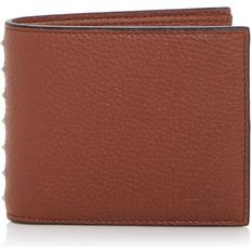 Valentino Garavani Rockstud Wallet In Grainy Calfskin - Brown