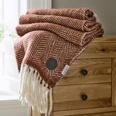 Blankets Deyongs Moorland Wool Throw 130x170 cm Russet - Blankets Orange (170x130cm)