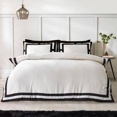 Catherine Lansfield So Soft Mono Panel Set - Cream Duvet Cover Black, Beige (200x200cm)