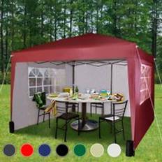 MCC Direct 3x3m Pop Up Gazebo with Removable Sides and Storage Bag - Red