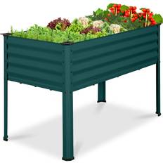 Raised Garden Beds Best Choice Products Elevated Galvanized Metal Garden Bed 48x24x30 in Peacock Blue