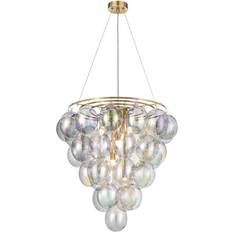 Franklite Bubbles 6 Light Brushed Brass Pendant Lamp