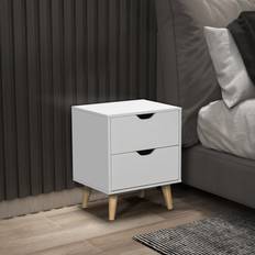 Retractable Drawers Bedside Tables Homcom with Drawer One Size Bedside Table