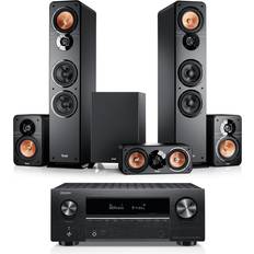 Lautsprecher-Paket mit Surround-Verstärker Teufel Ultima 40 Surround Denon X3800H 5.1-Set Dolby Atmos Subwoofer und Center 3-Wege-System AV-Receiver Schwarz