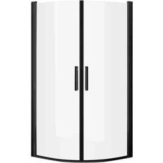a-collection Duschhörna Halvrund Imber II Svart Klarglas 800 mm 1 st Styck