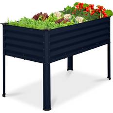 Raised Garden Beds Best Choice Products Elevated Galvanized Metal Garden Bed 48x24x30 in - Navy Blue