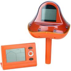 Measurement & Test Equipment Pool Central 8 Inch Orange Wireless Digital Thermometer with Receiver Station 8 in x 5 L x 5W