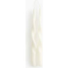 H&M 2-pack Spiral Taper - White Candle 30cm 2pcs