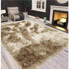 Shaggy Rugs UK Non Slip Extra Large Sparkle Living Room Carpet - Black/Cream