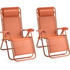 Green Patio Chairs VonHaus Set of 2 Zero Gravity Chairs 110cm H x 65cm W x 90cm D