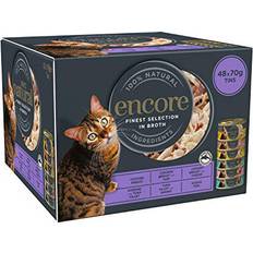 Encore 100% Natural Wet Cat Food Multipack Chicken Fish Selection 70 g Total of 48 Tins