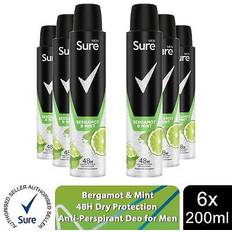 Sure Toiletries Sure Men Deodorant Spray Bergamot and Mint 200ml Set of 12