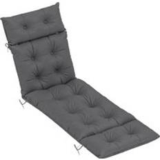 Textile Sun Beds OutSunny Garden Lounge Chair Cushion 190cm x 56cm x 10cm Dark Grey