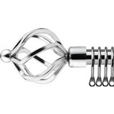 Chrome Curtain Rods New Edge Blinds 16-19mm Cage Extendable Metal Curtain Pole Set 120 cm 210 cm