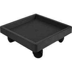 Plant Saucers At Home 16In Square Plastic Saucer Black