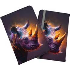 Wallets & Key Holders Warren Reed Golden Rhino Face Splashart Passport Cover - Grey
