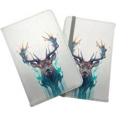 Wallets & Key Holders Warren Reed Stag Face Splashart Passport Cover - White