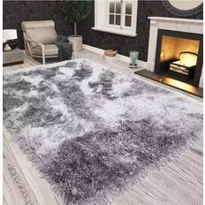 Shaggy Rugs UK Non Slip Extra Large Sparkle Living Room Carpet - Black
