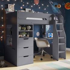 Flair Cosmic Grey Wooden Storage Sleeper Bed