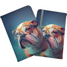 Wallets & Key Holders Warren Reed Bulldog With Glasses Splashart Passport Cover - Brown