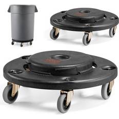 2 Packs Round Trash Can Dolly Fit 20 32 44 55 Gal Garbage Container 500lbs