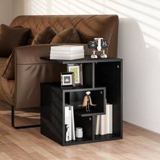Small Tables Homcom 3-Tier Side End Open Shelves Storage Magazine Desk Black Small Table