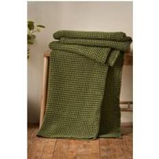 Pineapple Elephant Jaipur Chunky Waffle Throw 150cm x 200cm Olive Blankets Green