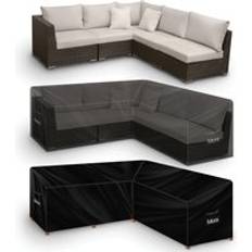 420D Patio Cover V Shape 215x215x80cm Weatherproof Outdoor Garden Furniture Cover - Black