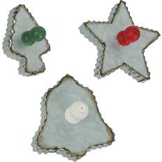 Bakeware Zeckos Set of 3 Oversized Galvanized Zinc Finish Christmas Cookie Cutter