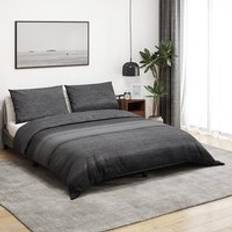 Berkfield Home Set Dark 225x220 cm Cotton Duvet Cover Grey
