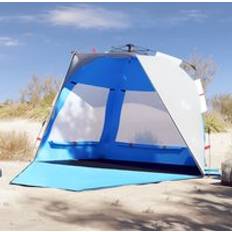 Beach Tents Berkfield Home Beach Tent 3-Person Azure Blue Quick Release Waterproof One Size