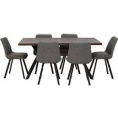 Multicoloured Dining Sets Premier Housewares Rectangular 7pc Brown Dining Set 7pcs