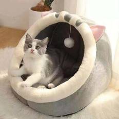 Vehhe Soft Pet Cat Igloo Bed Warm Snug House M
