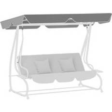 Swing Canopy Covers on sale OutSunny Waterproof Garden Swing Canopy Replacement 3 Seater Dark Grey One Size