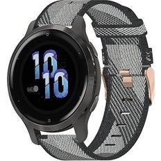 Grey For Garmin Venu 2s 18mm Nylon Woven Watch Band